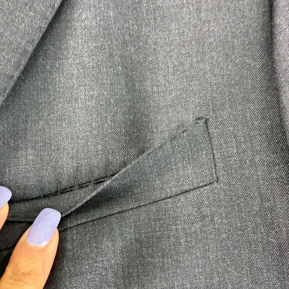 Baroni Couture 42R Charcoal Gray 100% Wool Super 150s Men's‎ Blazer Suit Jacket